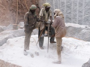 Quarry workers in India